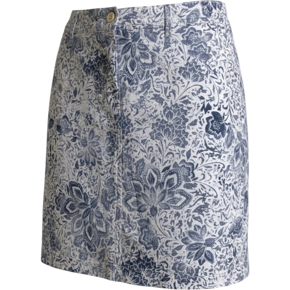 Karen Scott Petites Blue White Floral Paisley Skort Size 8P Cotton Spandex